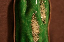 green pod brooch