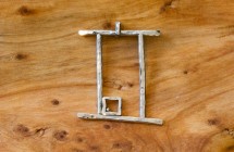 rectangle with square silver pendent